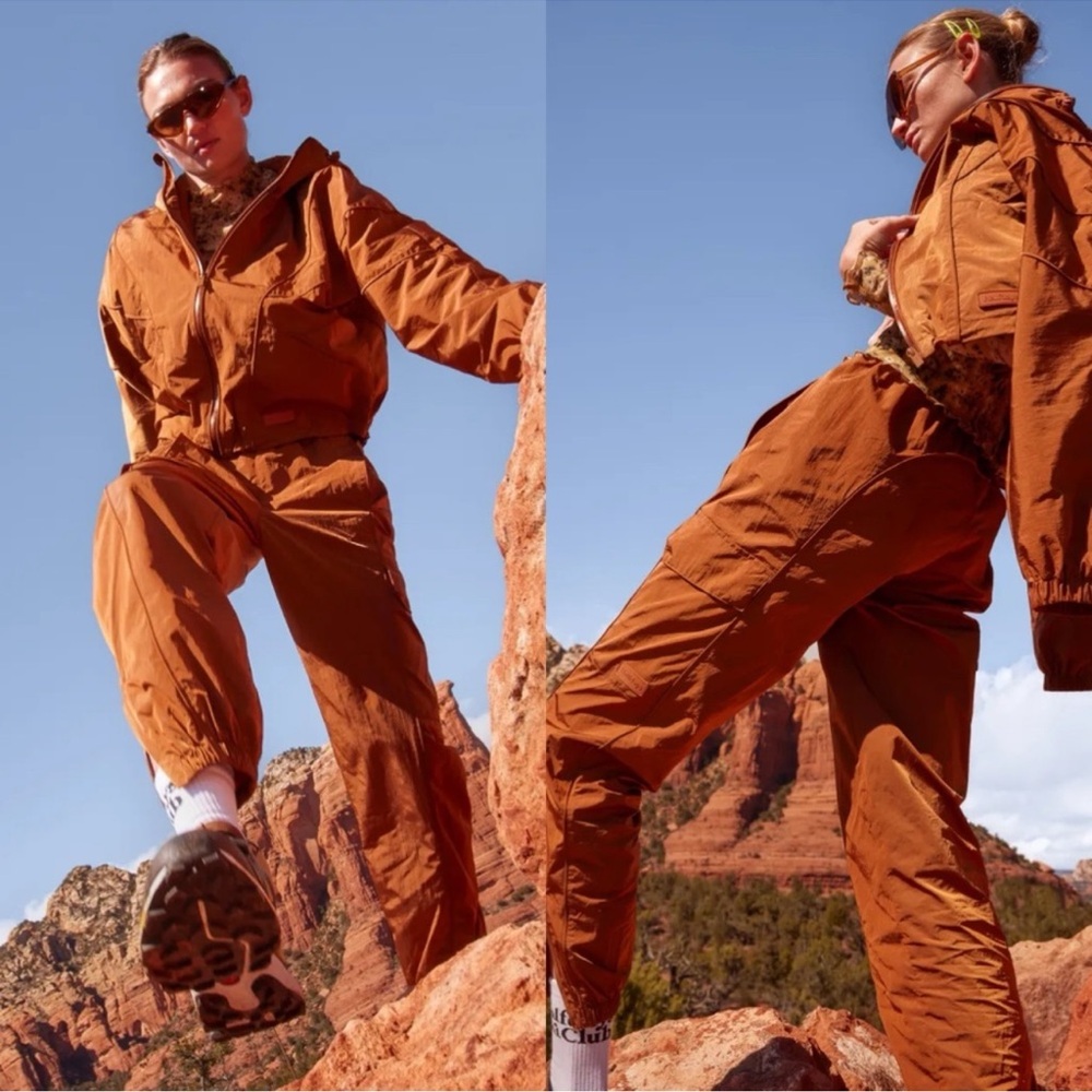 Halfdays Women’s Watson Nylon Cargo Pants baggy Hiking Caramel 1X